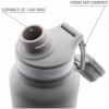 imageNAUTICA Double Wall Stainless Steel Tumbler With ScrewOn Cap 40 oz Cold And Hot Drink GreyGray