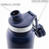 imageNAUTICA Double Wall Stainless Steel Tumbler With ScrewOn Cap 40 oz Cold And Hot Drink GreyNavy