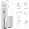 imageNAUTICA Double Wall Stainless Steel Tumbler With ScrewOn Cap 40 oz Cold And Hot Drink GreyWhite