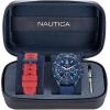 imageNautica NCT Windrose Wheat PU Fiber Strap Watch Box Set