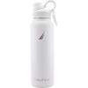 imageNAUTICA Double Wall Stainless Steel Tumbler With ScrewOn Cap 40 oz Cold And Hot Drink GreyWhite