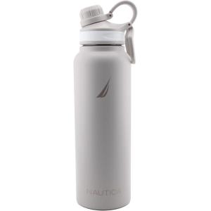 imageNAUTICA Double Wall Stainless Steel Tumbler With ScrewOn Cap 40 oz Cold And Hot Drink GreyGray