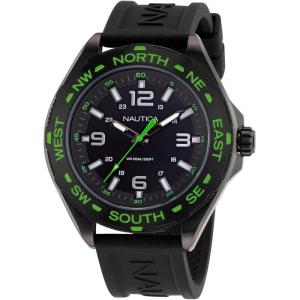 imageNautica Mens NAPCWS303 Clearwater Beach Black Silicone Strap Watch