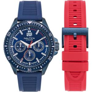 imageNautica NCT Windrose Wheat PU Fiber Strap Watch Box Set