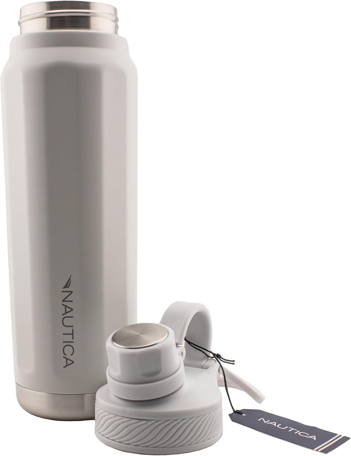imageNautica 25 oz hydration flask DoubleWall Vacuum Insulated bottle Leak Proof ampamp BPA Free LIGHT BLUELIGHT GREY