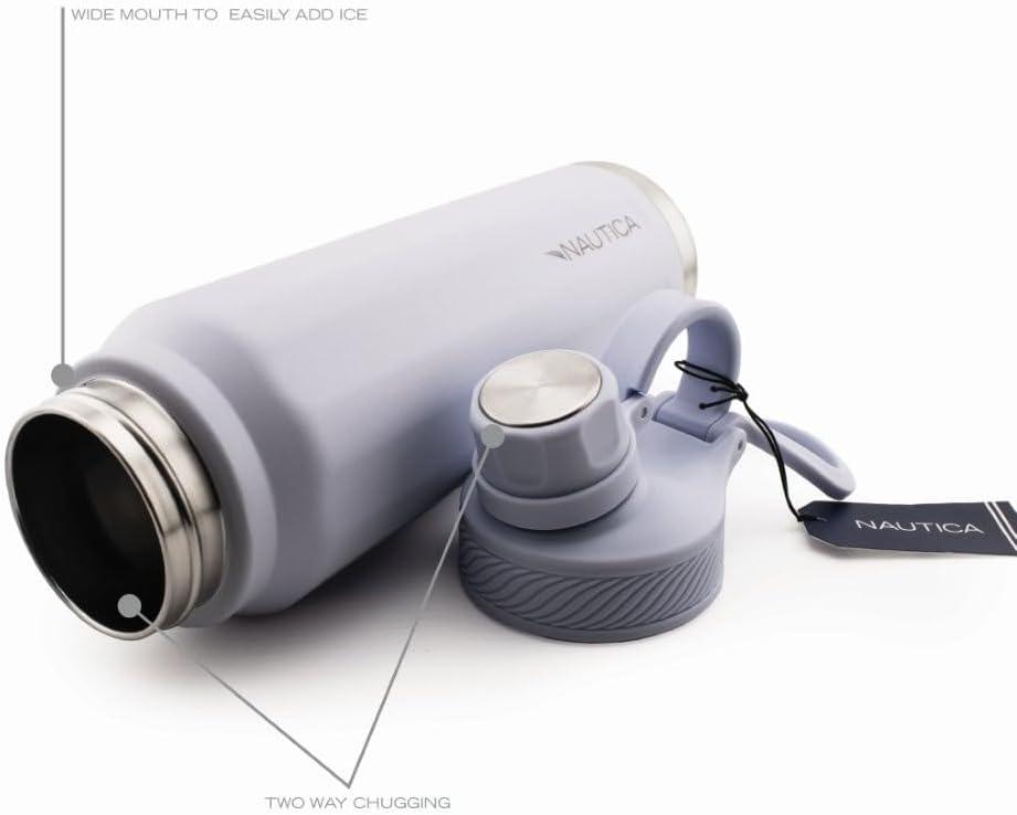 imageNautica 25 oz hydration flask DoubleWall Vacuum Insulated bottle Leak Proof ampamp BPA Free LIGHT BLUELight Blue