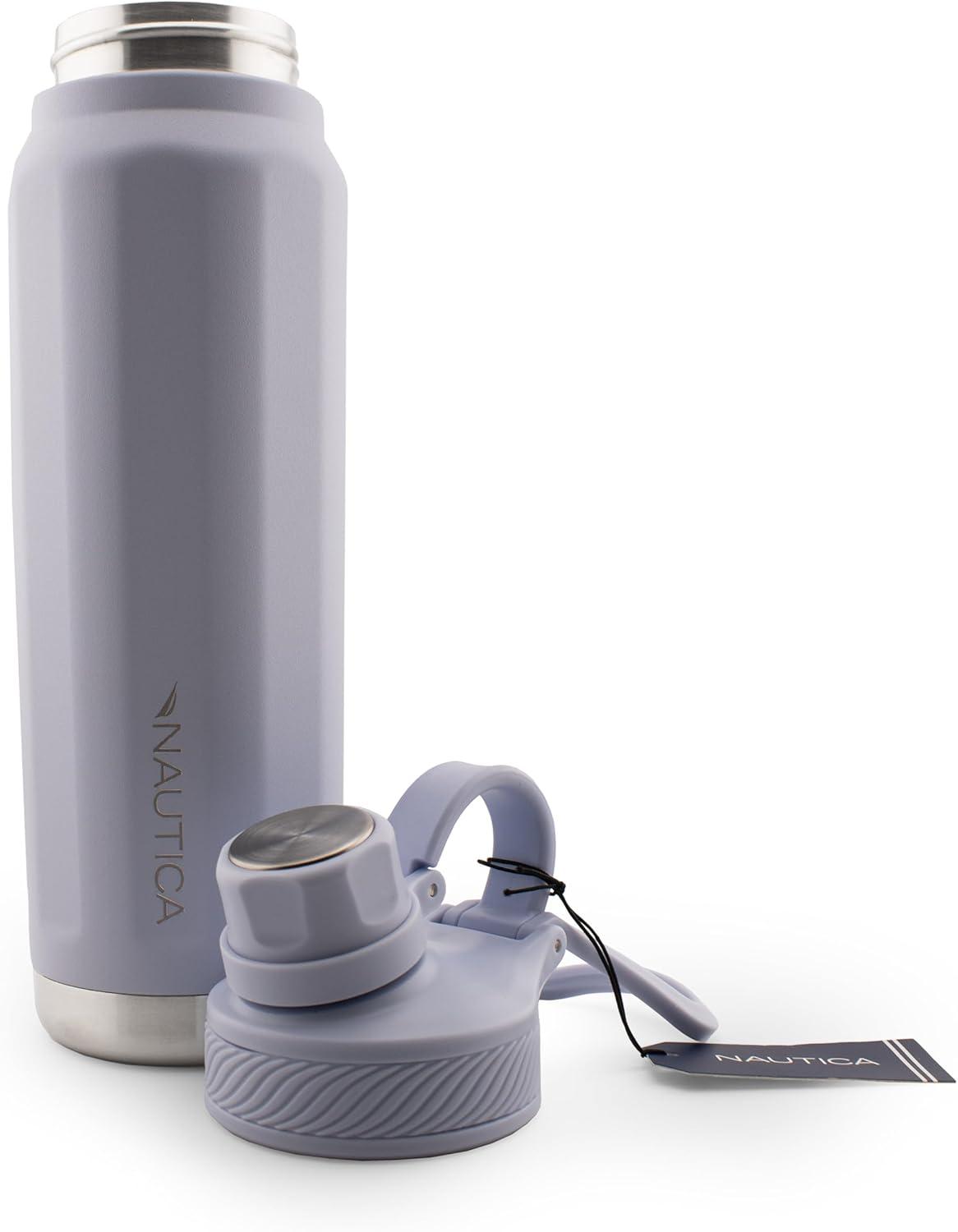 imageNautica 25 oz hydration flask DoubleWall Vacuum Insulated bottle Leak Proof ampamp BPA Free LIGHT BLUELight Blue