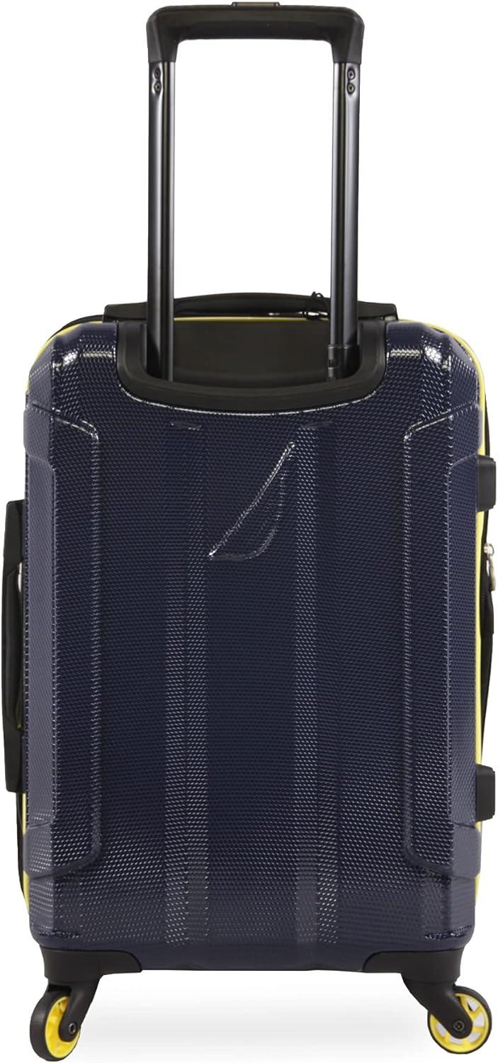imageNautica Maker 21quot Carry On Hardside Spinner LuggageNavyYellow