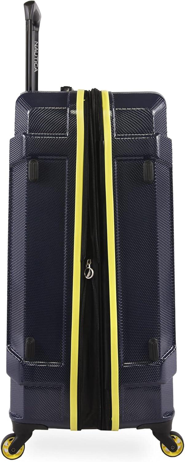 imageNautica Maker 21quot Carry On Hardside Spinner LuggageNavyYellow