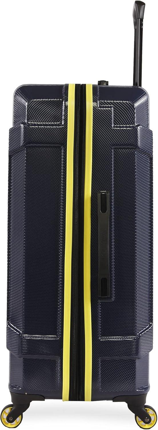 imageNautica Maker 21quot Carry On Hardside Spinner LuggageNavyYellow