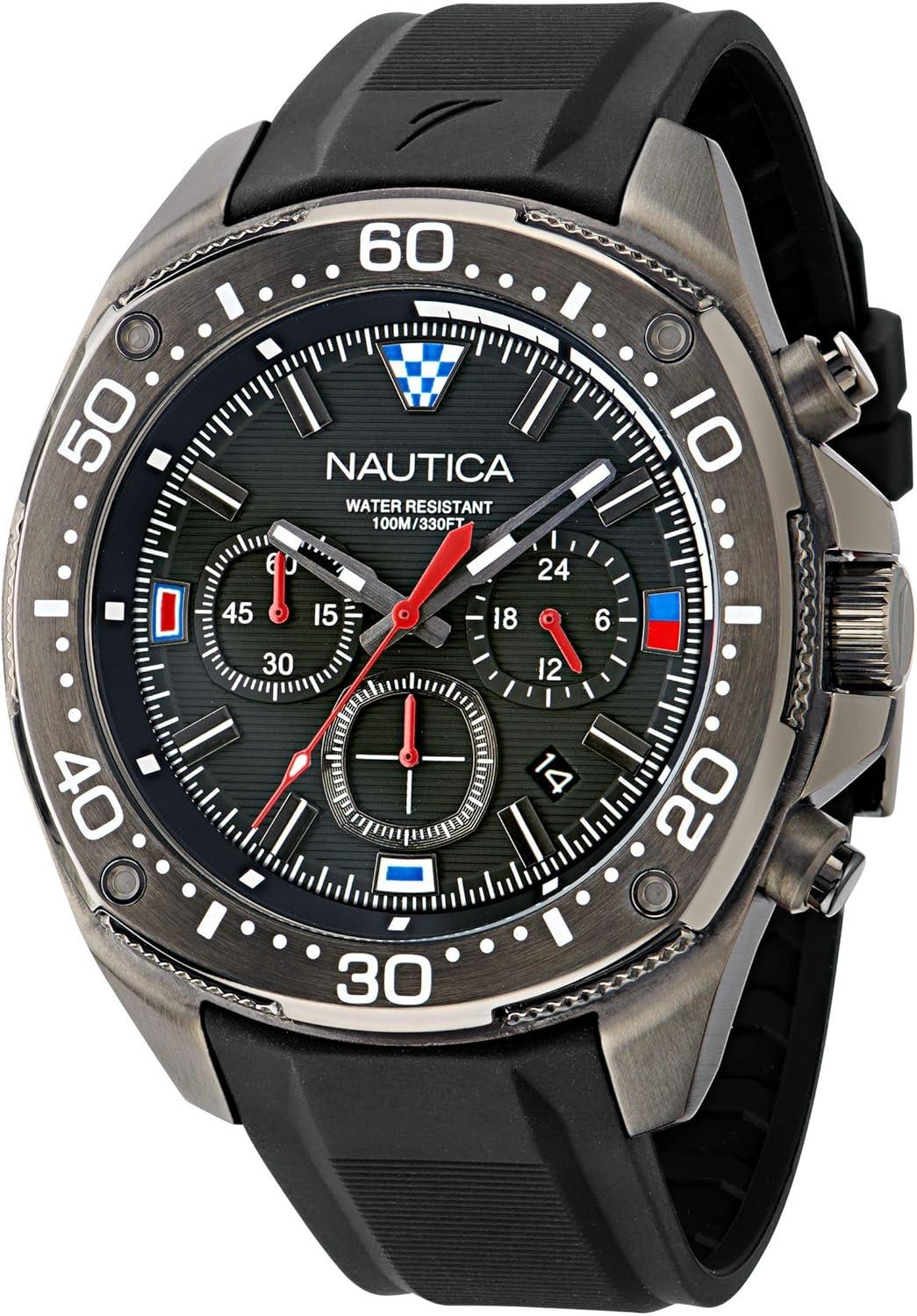 imageNautica NCT Blue SAIL Silicone Strap Watch Box Set