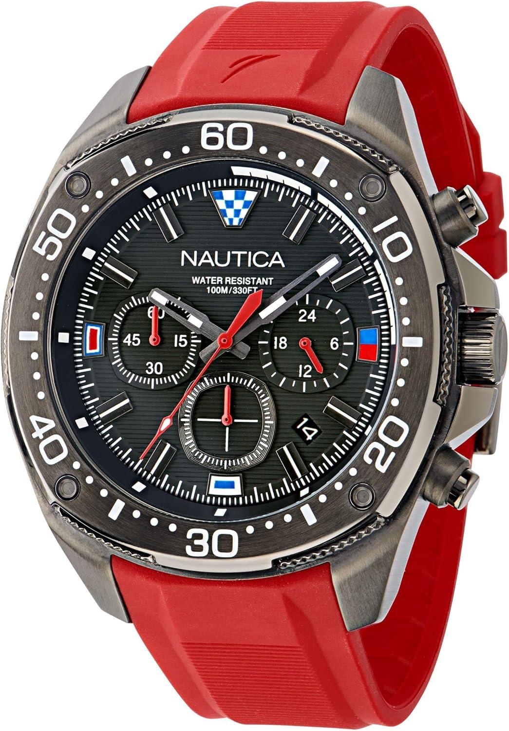 imageNautica NCT Blue SAIL Silicone Strap Watch Box Set