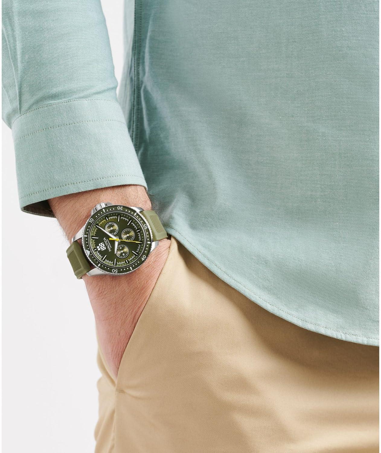 imageNautica NCT Windrose Wheat PU Fiber Strap Watch
