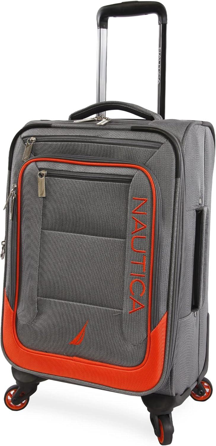 imageNautica Pathfinder 2pc Softside Luggage Set Carry On  DuffelGreyOrange