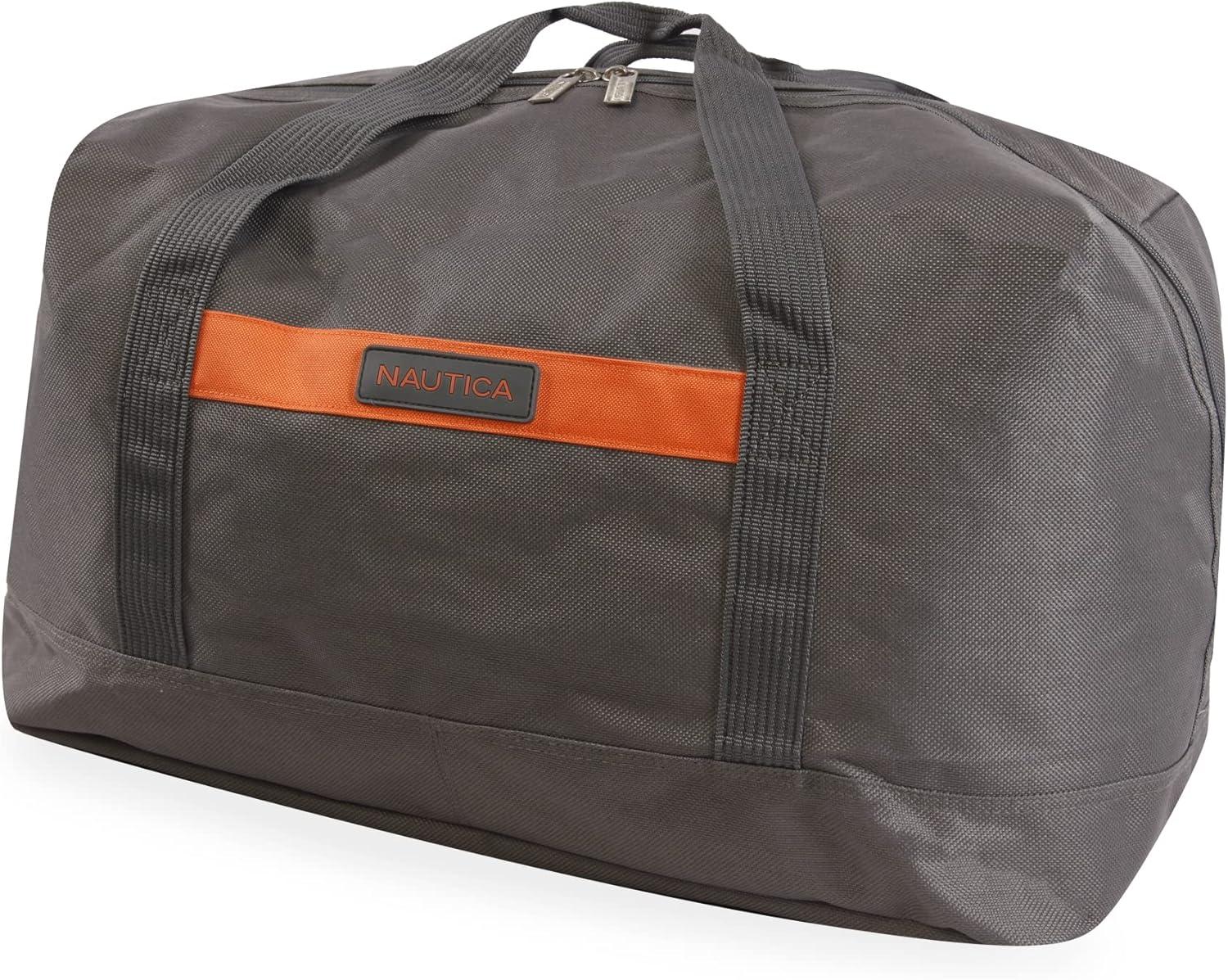 imageNautica Pathfinder 2pc Softside Luggage Set Carry On  DuffelGreyOrange