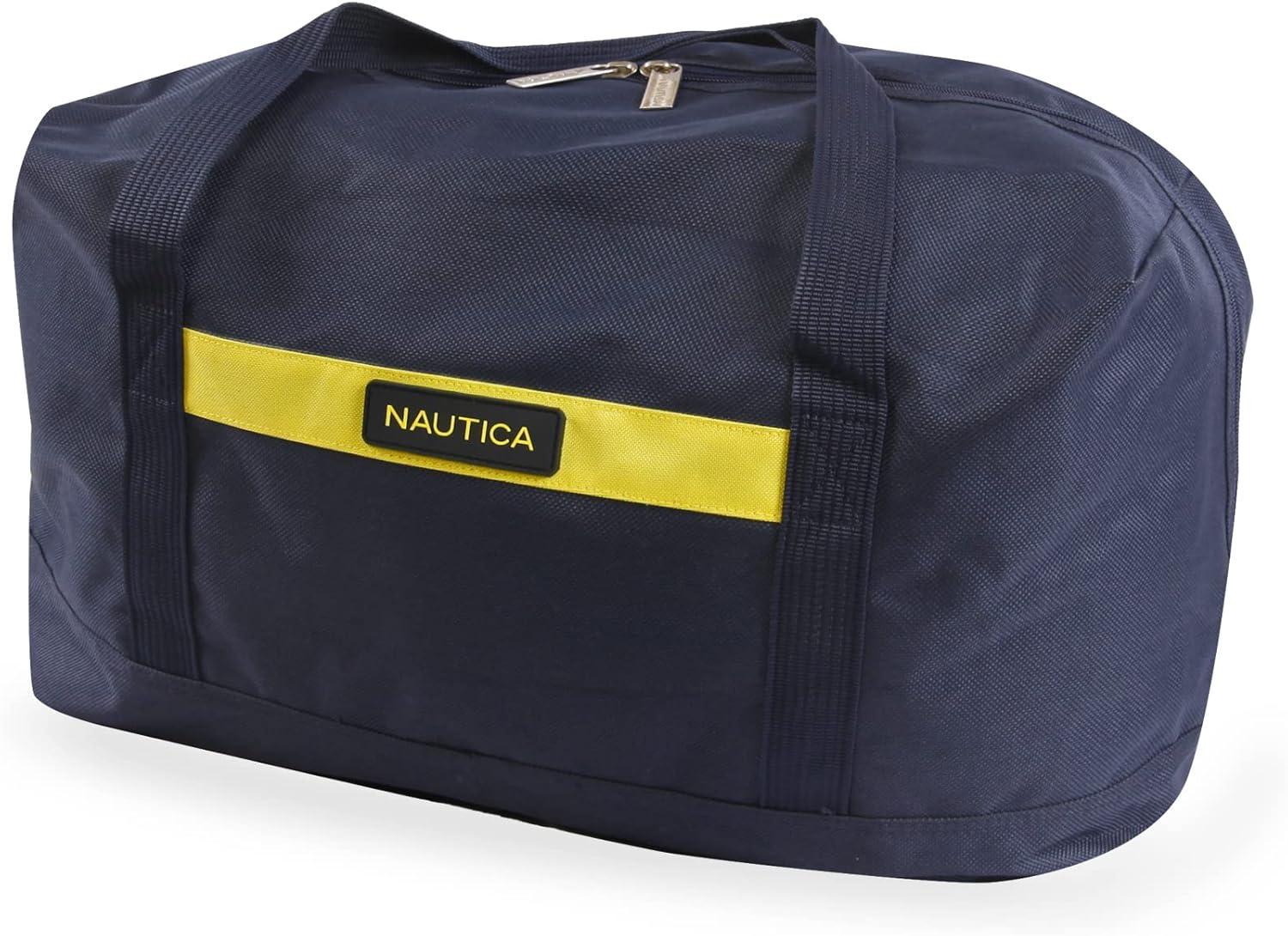 imageNautica Pathfinder 2pc Softside Luggage Set Carry On  DuffelNavyYellow