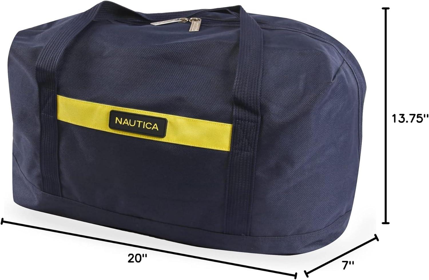 imageNautica Pathfinder 2pc Softside Luggage Set Carry On  DuffelNavyYellow