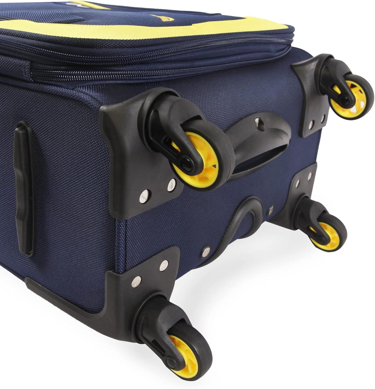 imageNautica Pathfinder 2pc Softside Luggage Set Carry On  DuffelNavyYellow