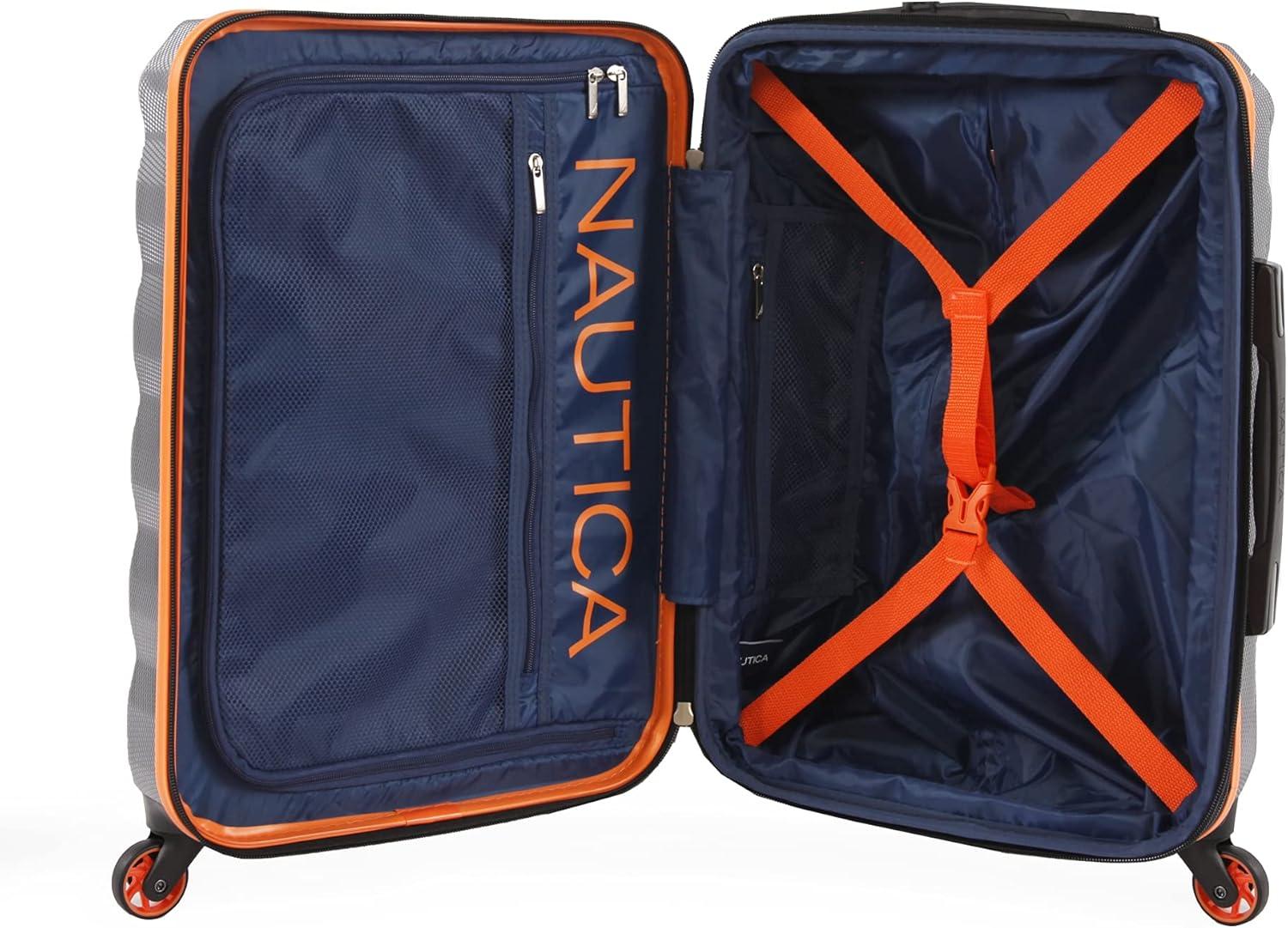 imageNautica Quest 21quot Carry On Hardside Spinner LuggageGreyOrange