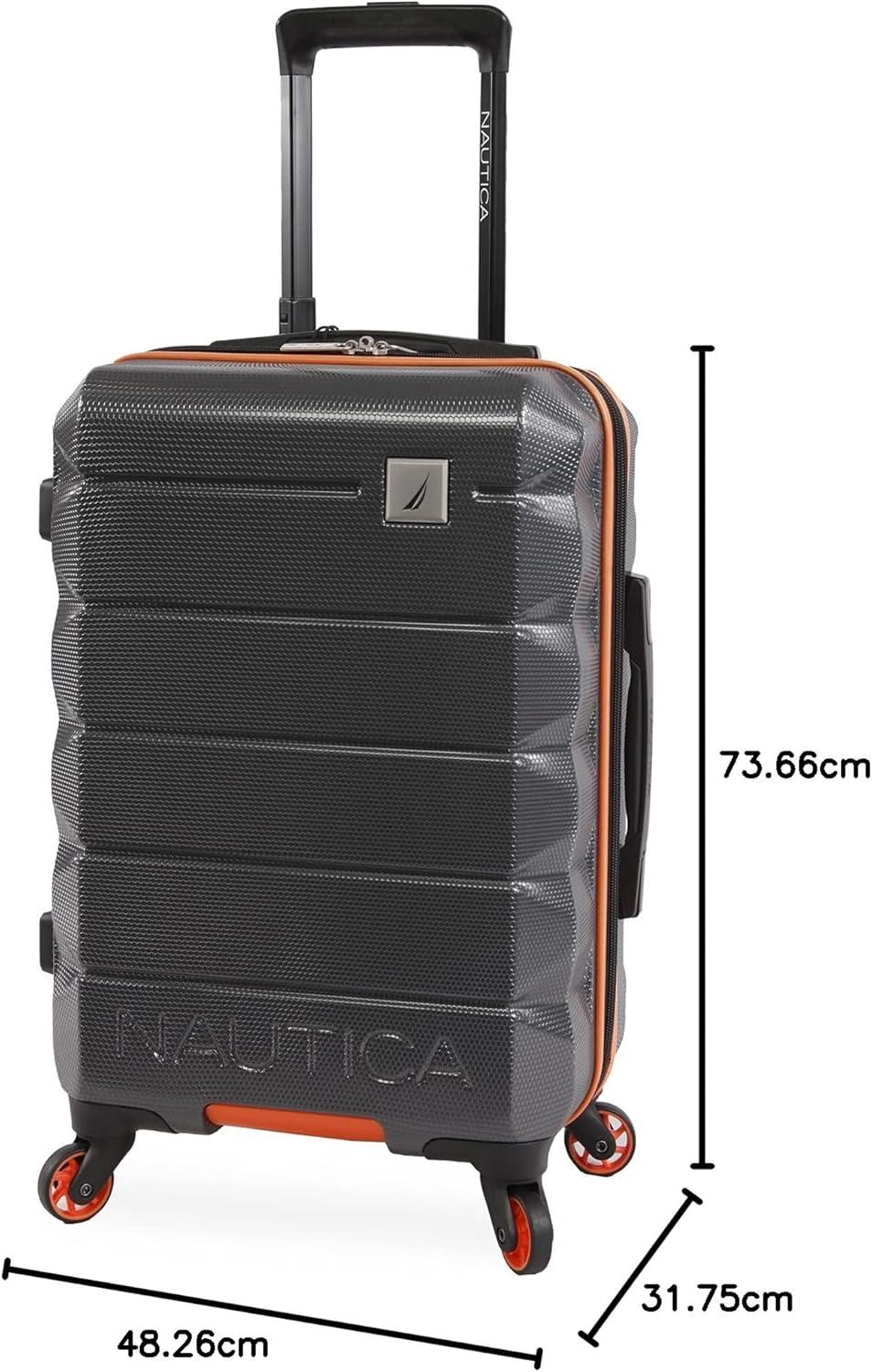 imageNautica Quest 21quot Carry On Hardside Spinner LuggageGreyOrange