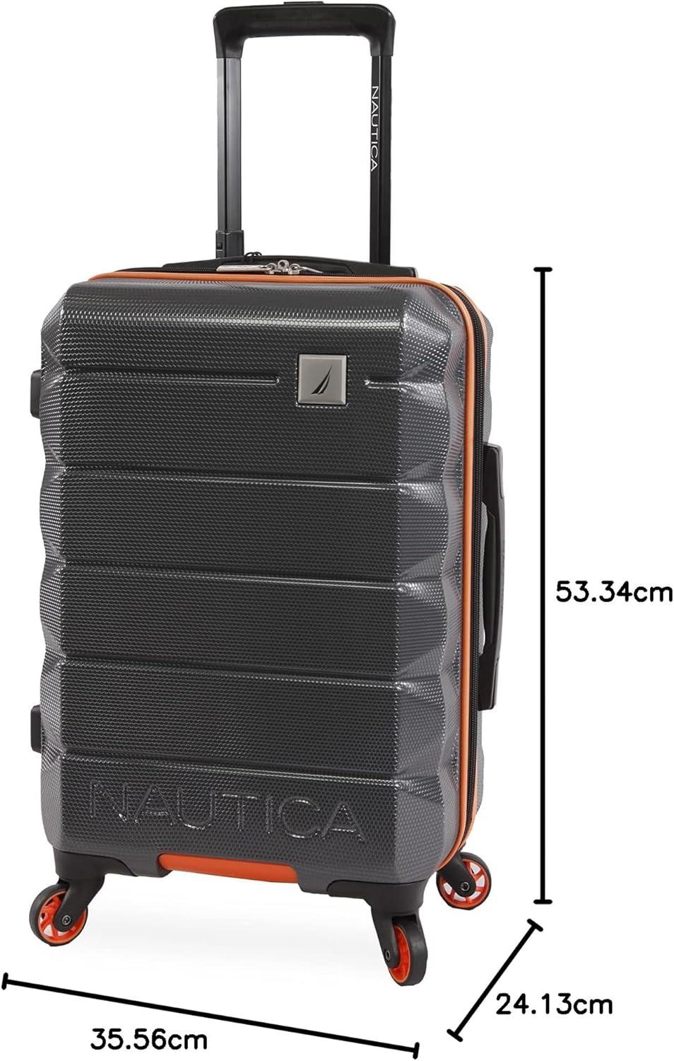 imageNautica Quest 21quot Carry On Hardside Spinner LuggageGreyOrange