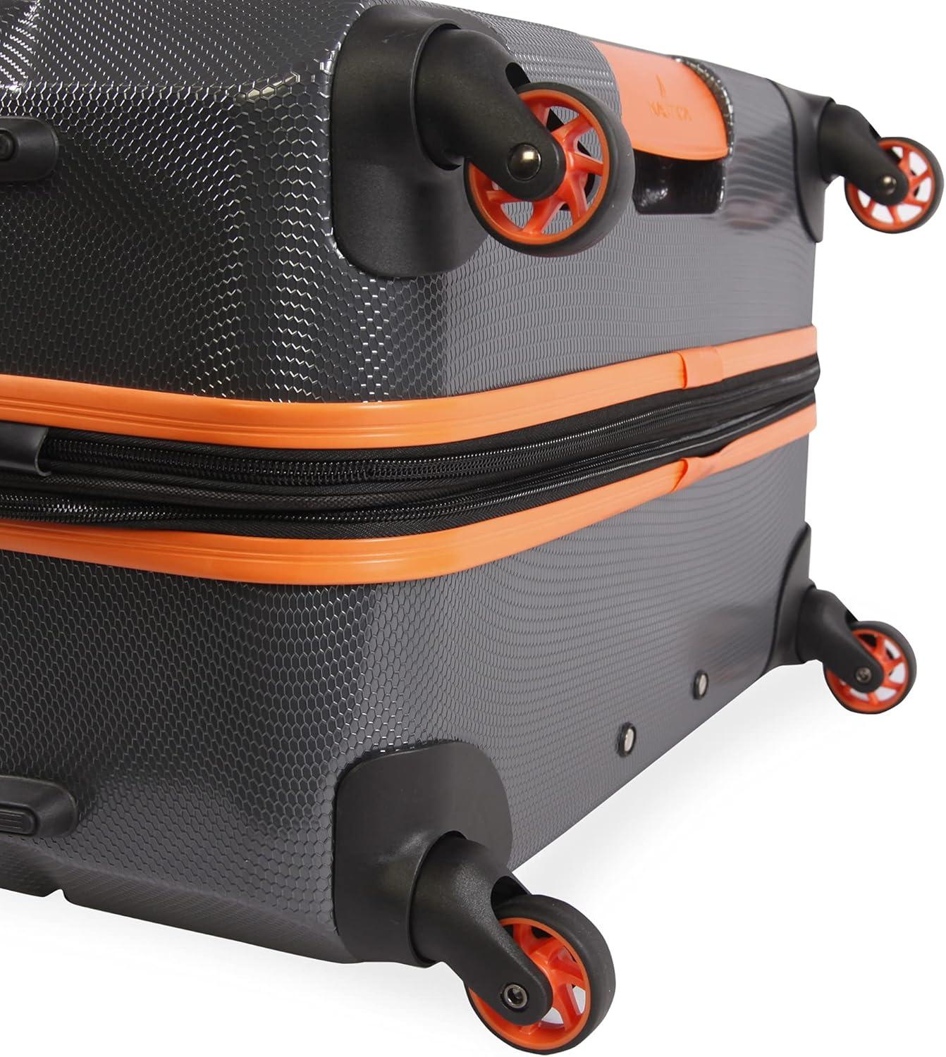 imageNautica Quest 21quot Carry On Hardside Spinner LuggageGreyOrange
