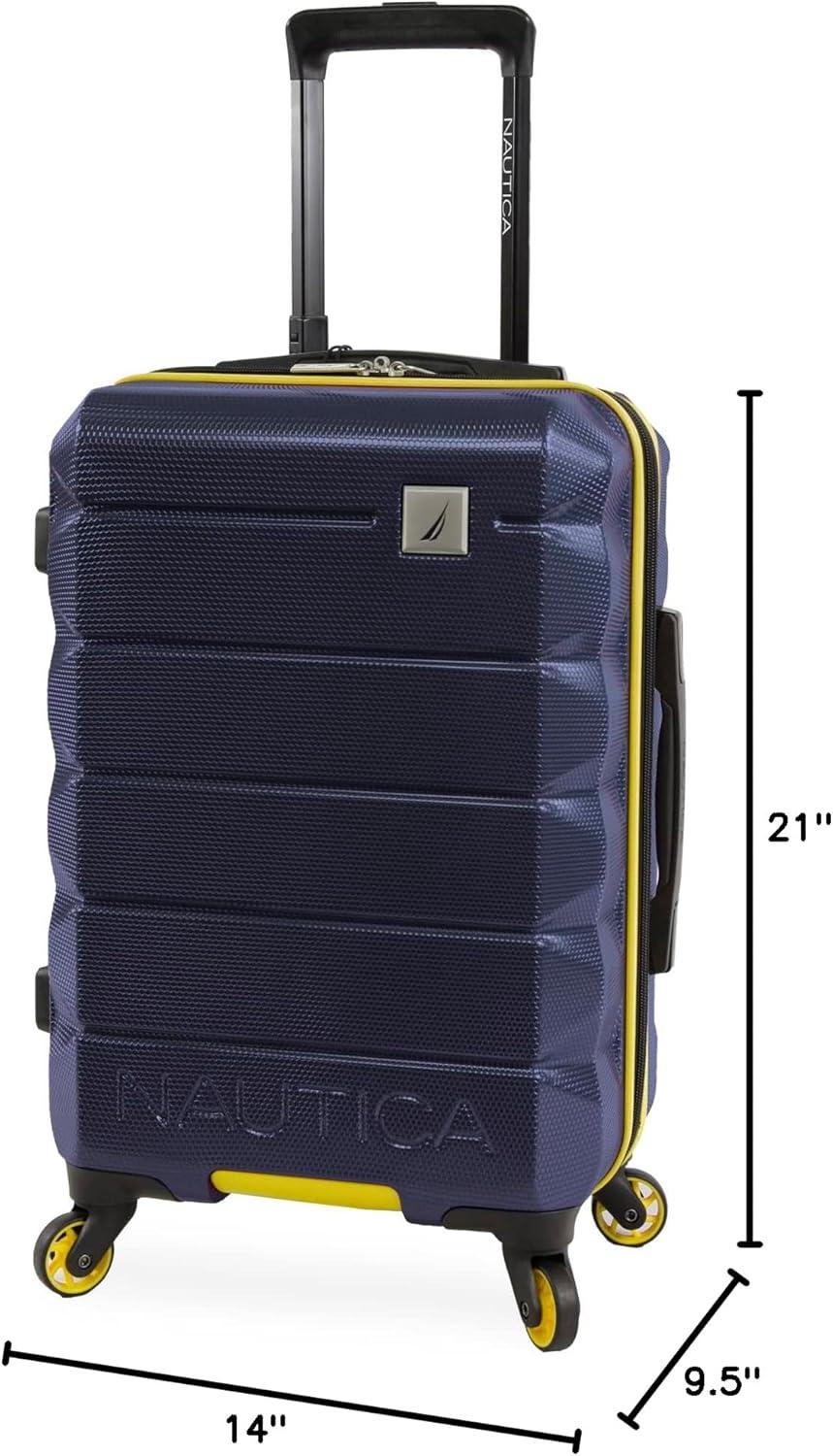 imageNautica Quest 21quot Carry On Hardside Spinner LuggageNavy  Yellow