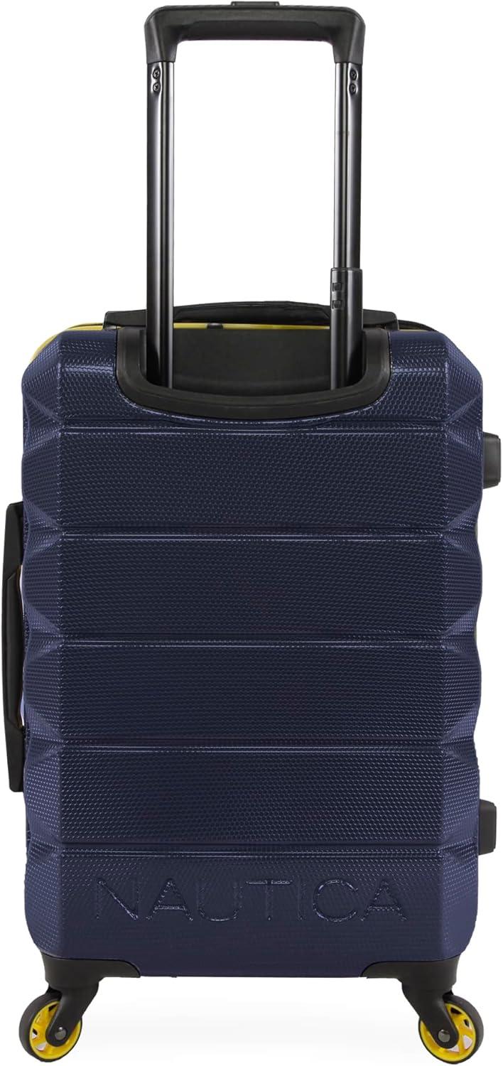 imageNautica Quest 21quot Carry On Hardside Spinner LuggageNavy  Yellow