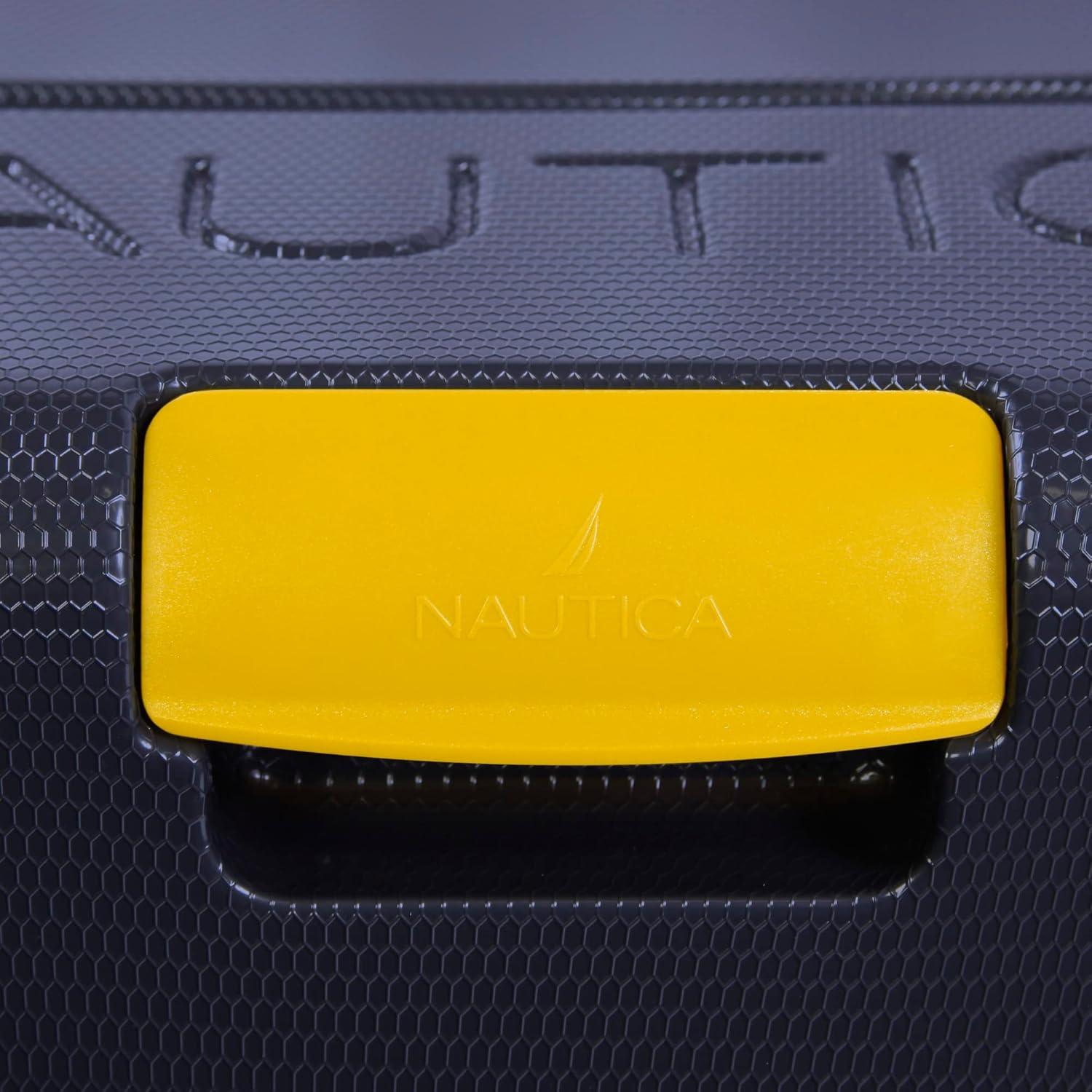 imageNautica Quest 21quot Carry On Hardside Spinner LuggageNavy  Yellow