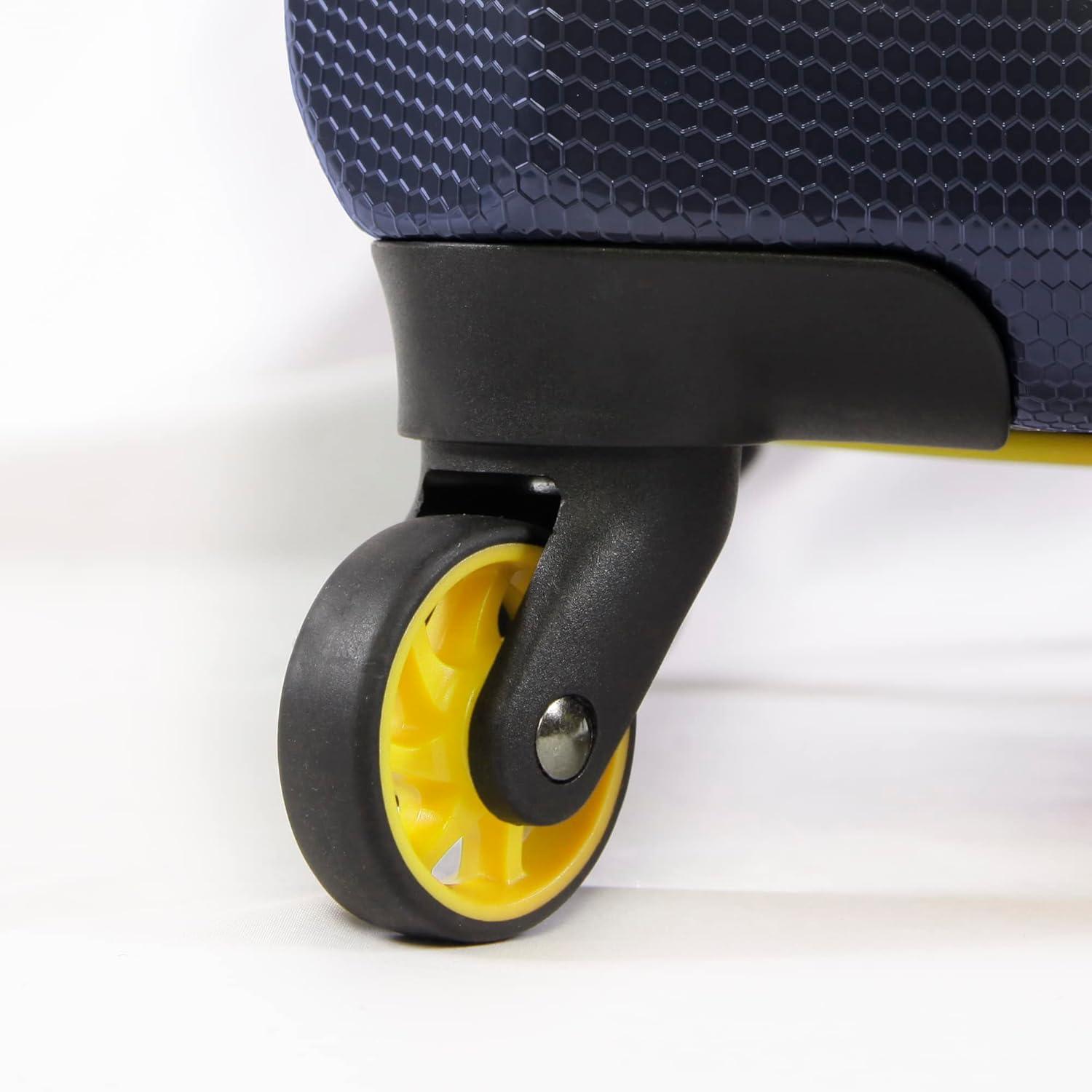 imageNautica Quest 21quot Carry On Hardside Spinner LuggageNavy  Yellow