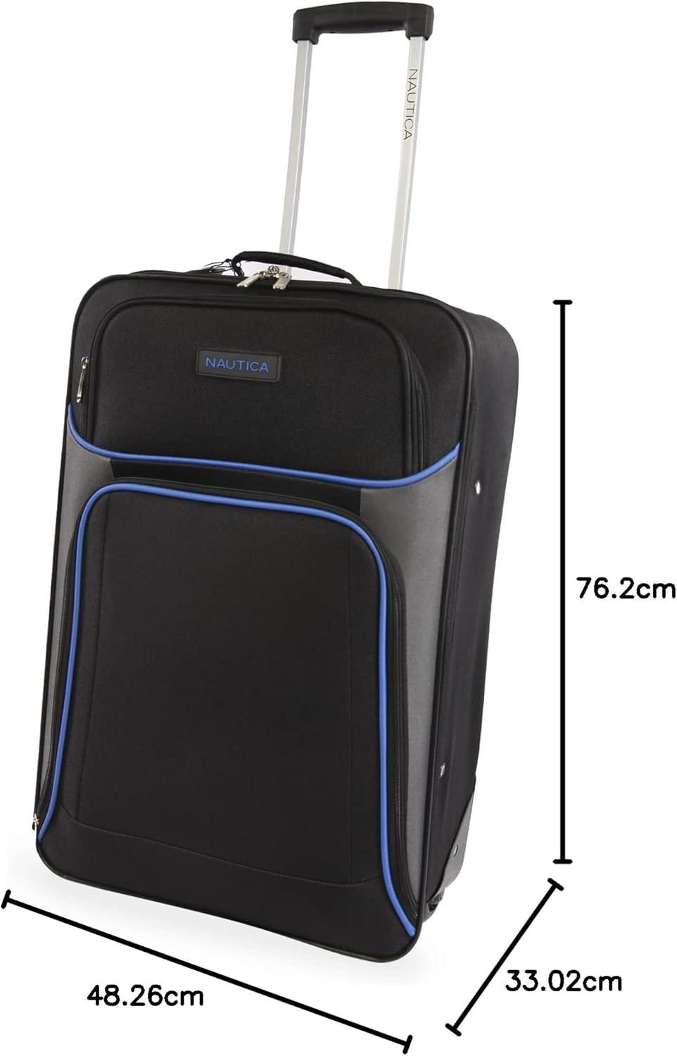 imageNautica Seascape Collection 4pc Softside Luggage SetBlackBlue