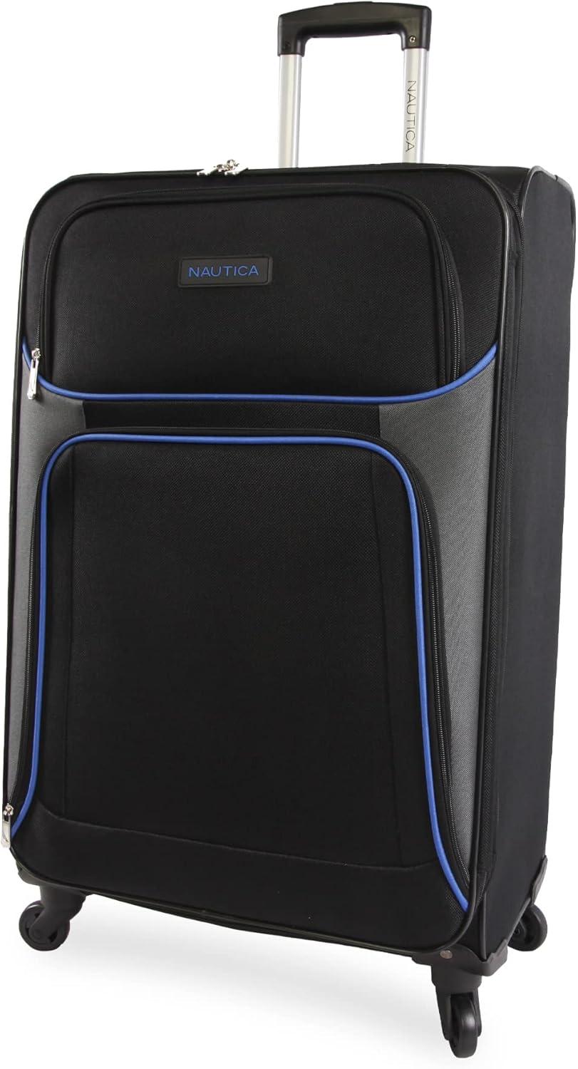 imageNautica Seascape Collection 4pc Softside Luggage SetBlackBlue