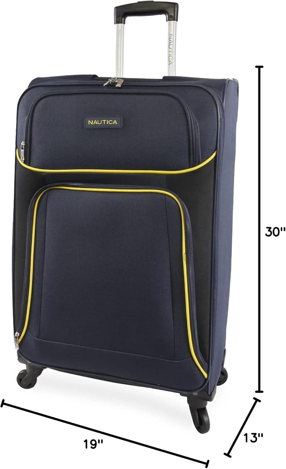 imageNautica Seascape Collection 4pc Softside Luggage SetNavyYellow