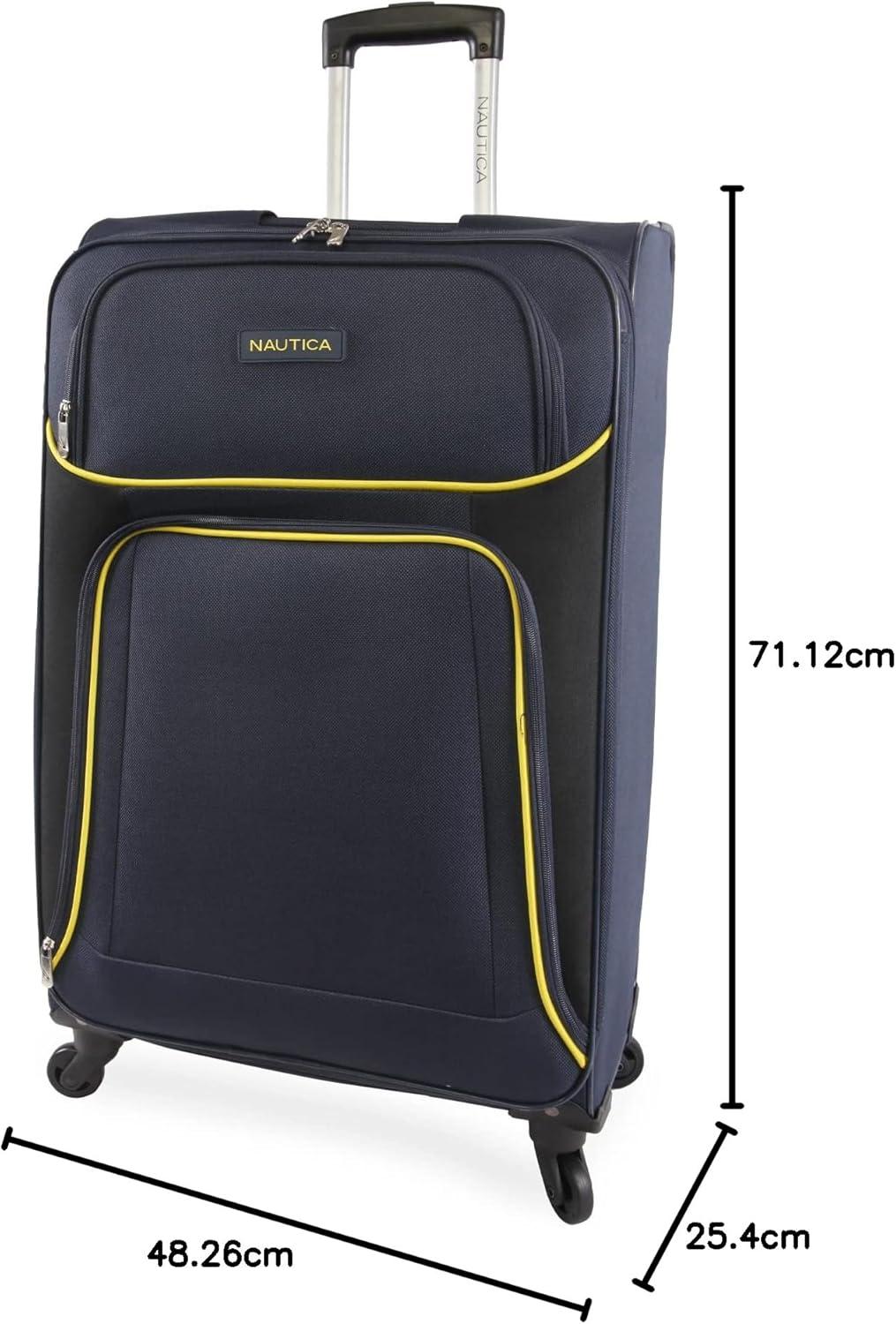 imageNautica Seascape Collection 4pc Softside Luggage SetNavyYellow