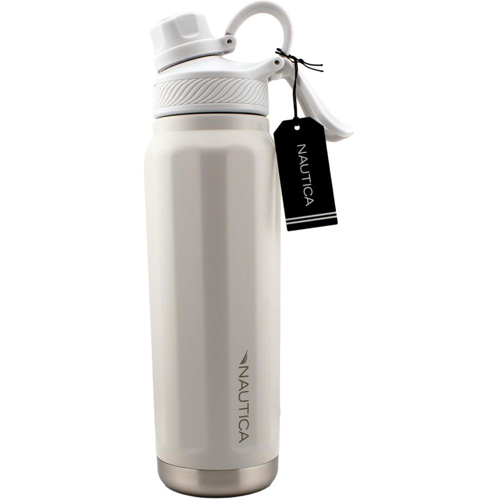 imageNautica 25 oz hydration flask DoubleWall Vacuum Insulated bottle Leak Proof ampamp BPA Free LIGHT BLUELIGHT GREY