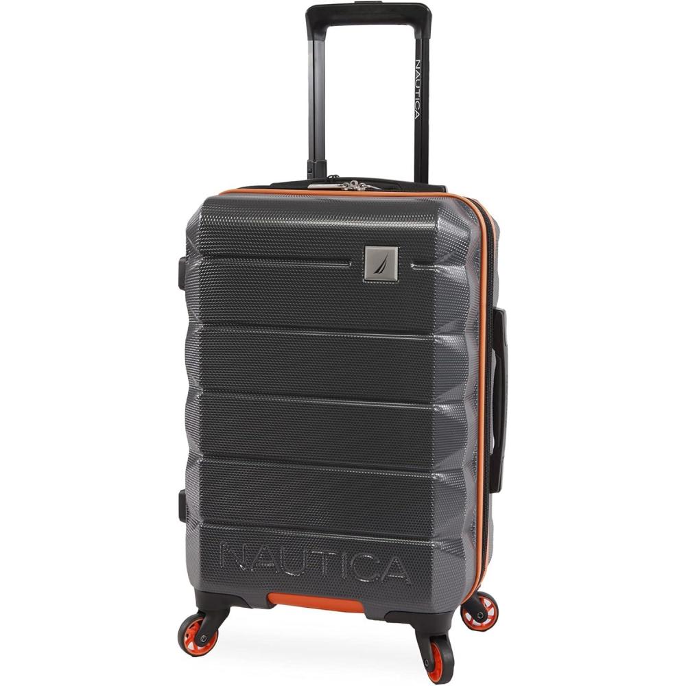 imageNautica Quest 21quot Carry On Hardside Spinner LuggageGreyOrange