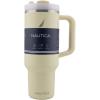 imageNautica 40 oz Large Insulated Tumbler with Handle ampamp Straw with screw on cap Reusable Water Bottle Stainless Steel Travel Mug for Hot Cold or Iced Drink BPAFree Fits Car Cup Holders Light BlueLight Yellow