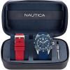 imageNautica Mens Blue Silicone Strap ampamp Red Silicone Strap Watch Model NAPNSS401