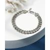 imageNautica Mens Bracelet  Stainless Steel Miami Cuban Flat Link Chain Bracelet10 MM