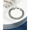 imageNautica Mens Bracelet  Stainless Steel Miami Cuban Flat Link Chain Bracelet10 MM