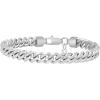 imageNautica Mens Bracelet  Stainless Steel Miami Cuban Flat Link Chain Bracelet8 MM