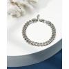 imageNautica Mens Bracelet  Stainless Steel Miami Cuban Flat Link Chain Bracelet8 MM