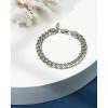 imageNautica Mens Bracelet  Stainless Steel Miami Cuban Flat Link Chain Bracelet8 MM