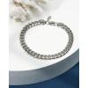 imageNautica Mens Bracelet  Stainless Steel Miami Cuban Flat Link Chain Bracelet8 MM