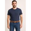 imageNautica Mens Signature Leather and Canvas Belt  Ribbon Detail  Flag Design  Classic  Casual  Metal BuckleEmbossed Logo  Tan