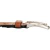 imageNautica Mens Signature Leather and Canvas Belt  Ribbon Detail  Flag Design  Classic  Casual  Metal BuckleEmbossed Logo  Tan