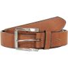 imageNautica Mens Signature Leather and Canvas Belt  Ribbon Detail  Flag Design  Classic  Casual  Metal BuckleEmbossed Logo  Tan