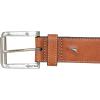 imageNautica Mens Signature Leather and Canvas Belt  Ribbon Detail  Flag Design  Classic  Casual  Metal BuckleEmbossed Logo  Tan