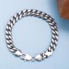 imageNautica Unisex Bracelet  Mens Stainless Steel Cuban Chain Bracelet  Miami Link Bracelet for Men White