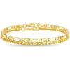 imageNautica 14K Gold Plated Brass Anklet  Double Row Layered Chain Anklet for WomenFigaroPopcorn